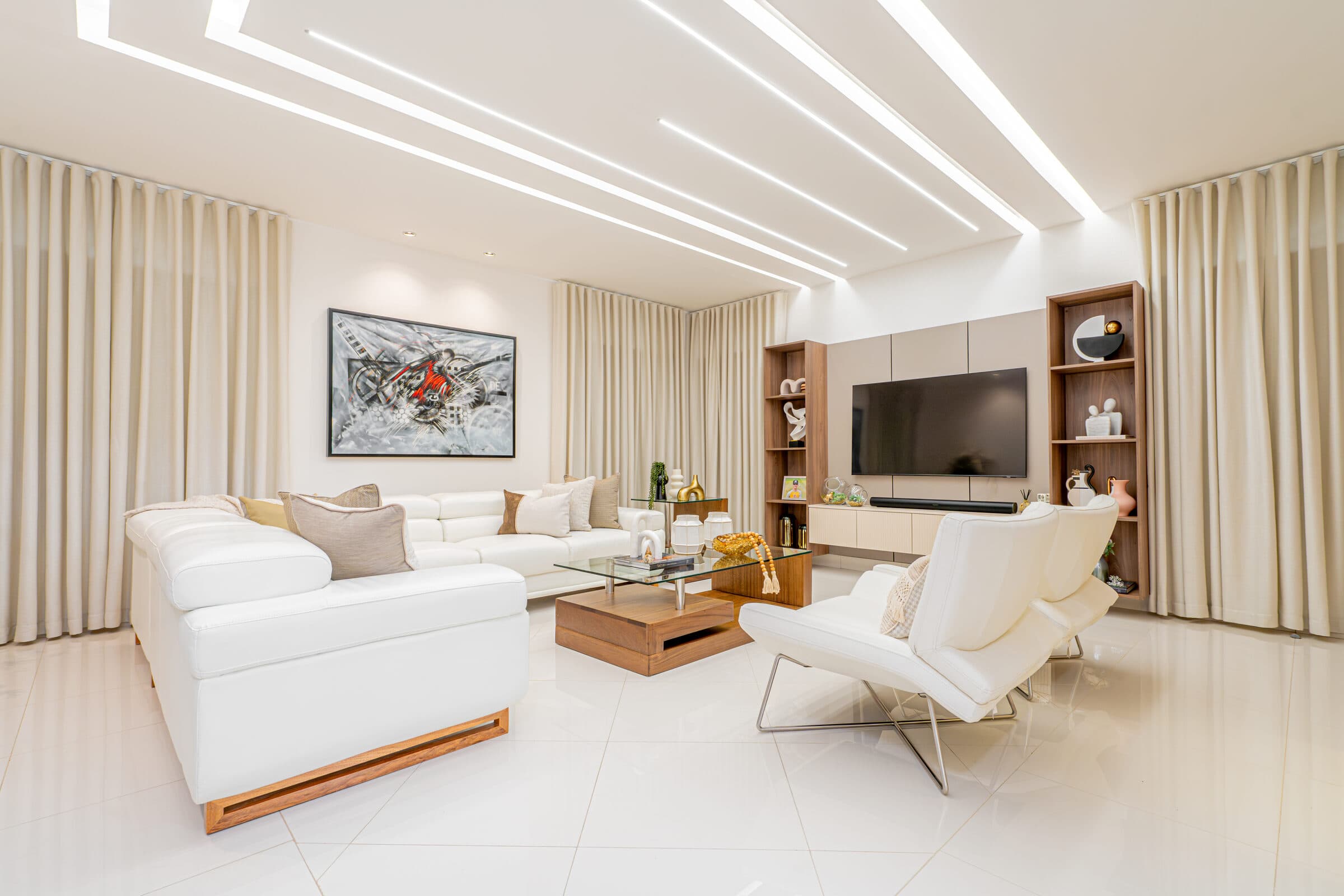 Sala de televisión de la residencia